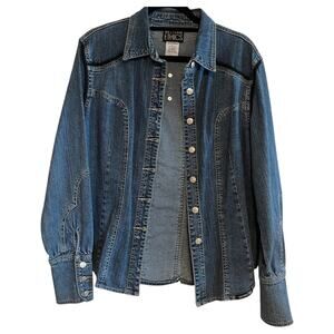 Western Ethics Vintage 90s Studded Denim Jacket Blue Size Large